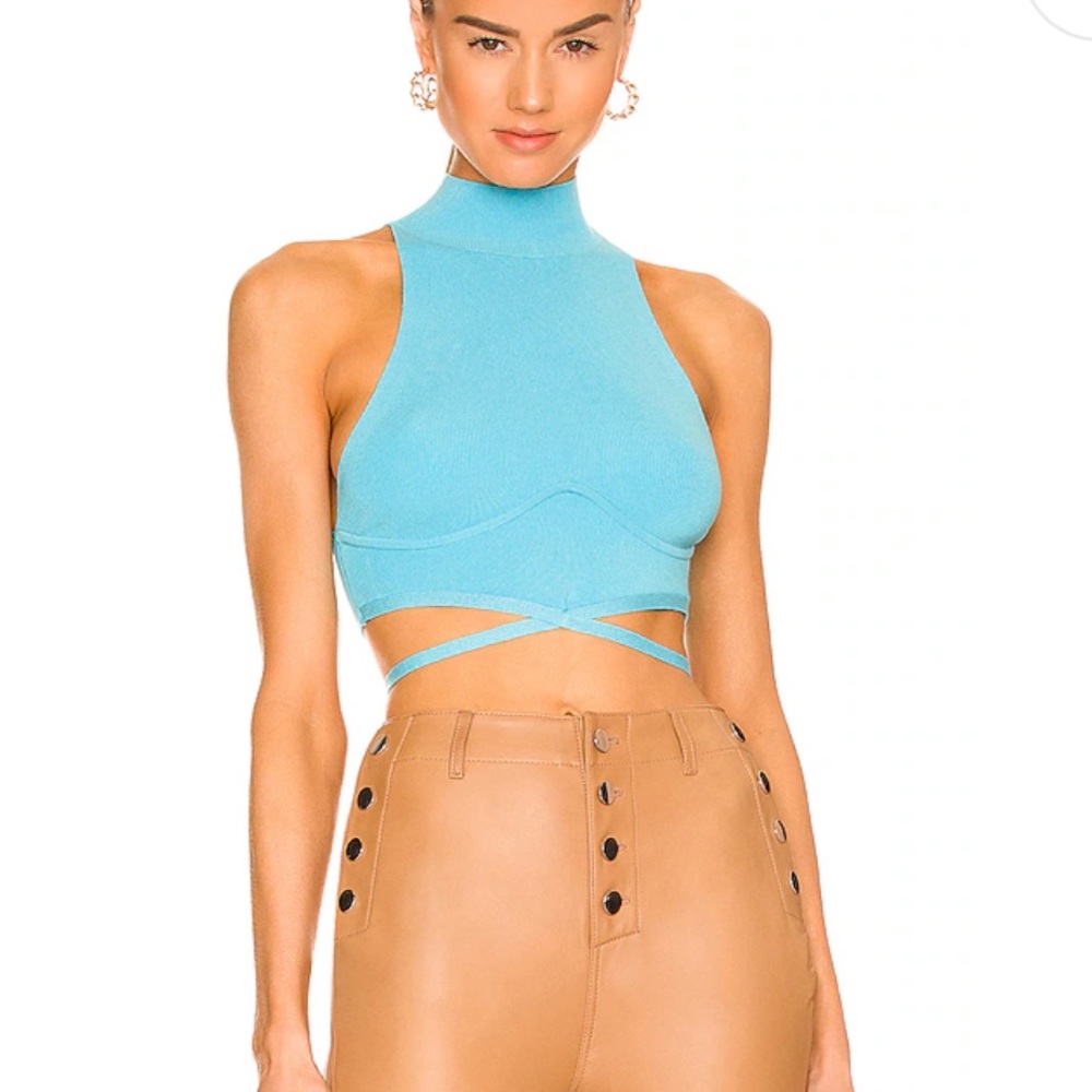 Never worn Camila Coelho size small turquoise sleeveless crop top